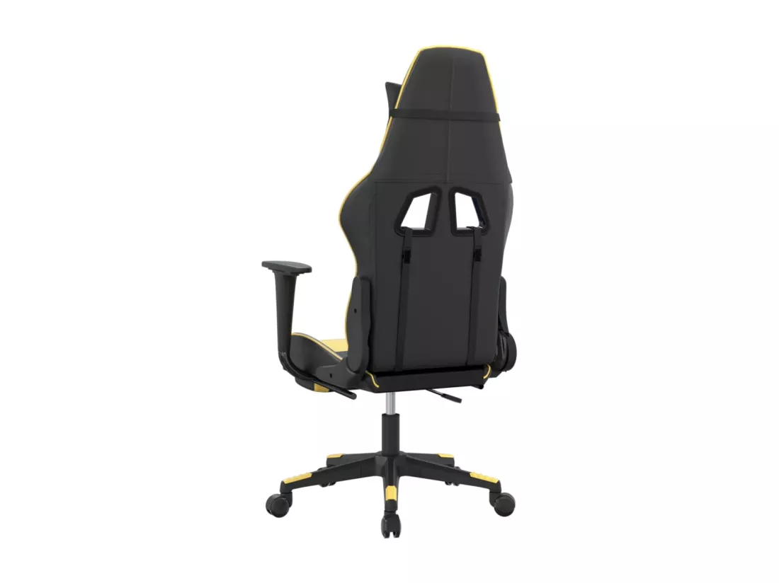 Chaise de jeu de massage et repose-pied Noir doré Similicuir