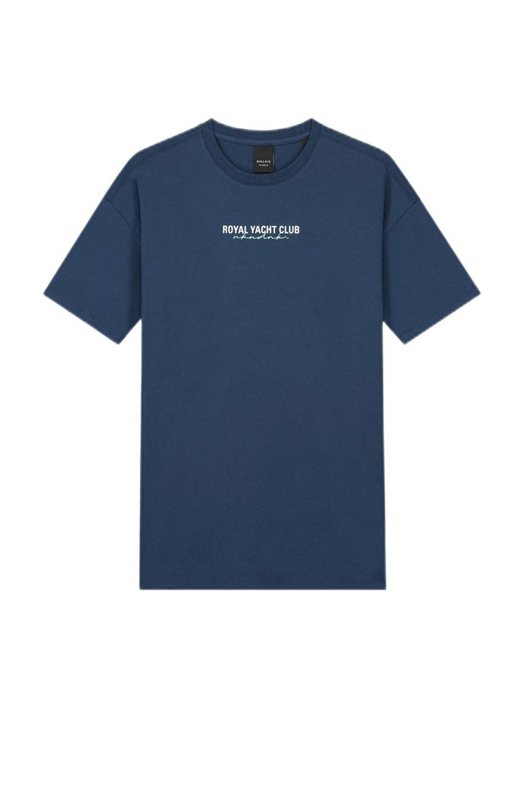 NIK&NIK T-shirt Yacht Club met tekst donkerblauw