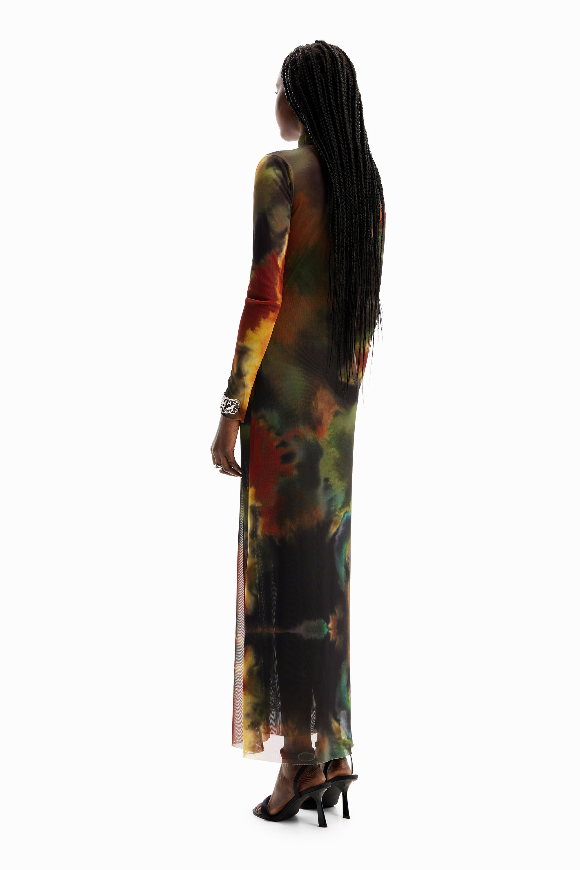 Vestido midi aquarela