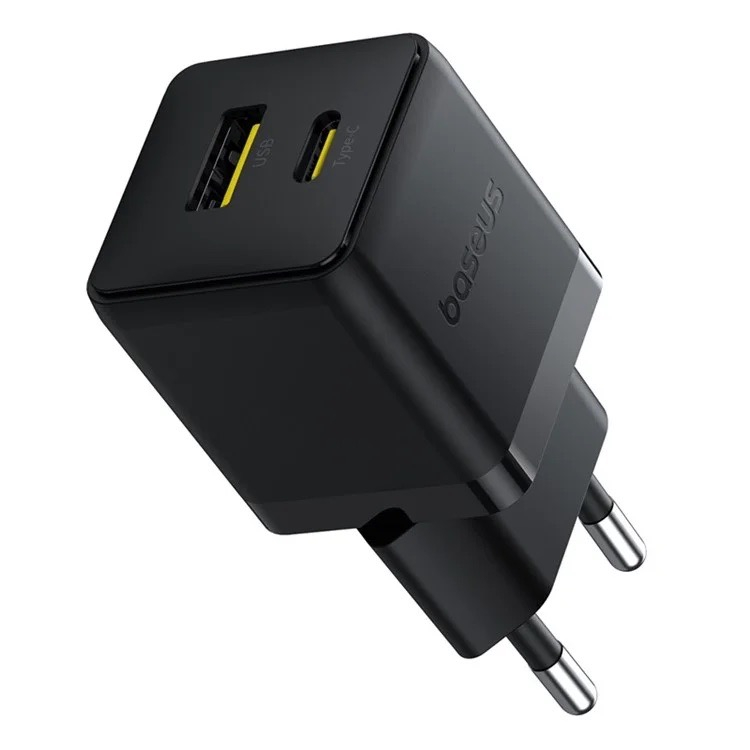 (30W) Palm USB C / USB A Ladegerät Netzteil Power Delivery 3.0 Quick Charge 3.0   (60W) USB C Ladekabel - Schwarz