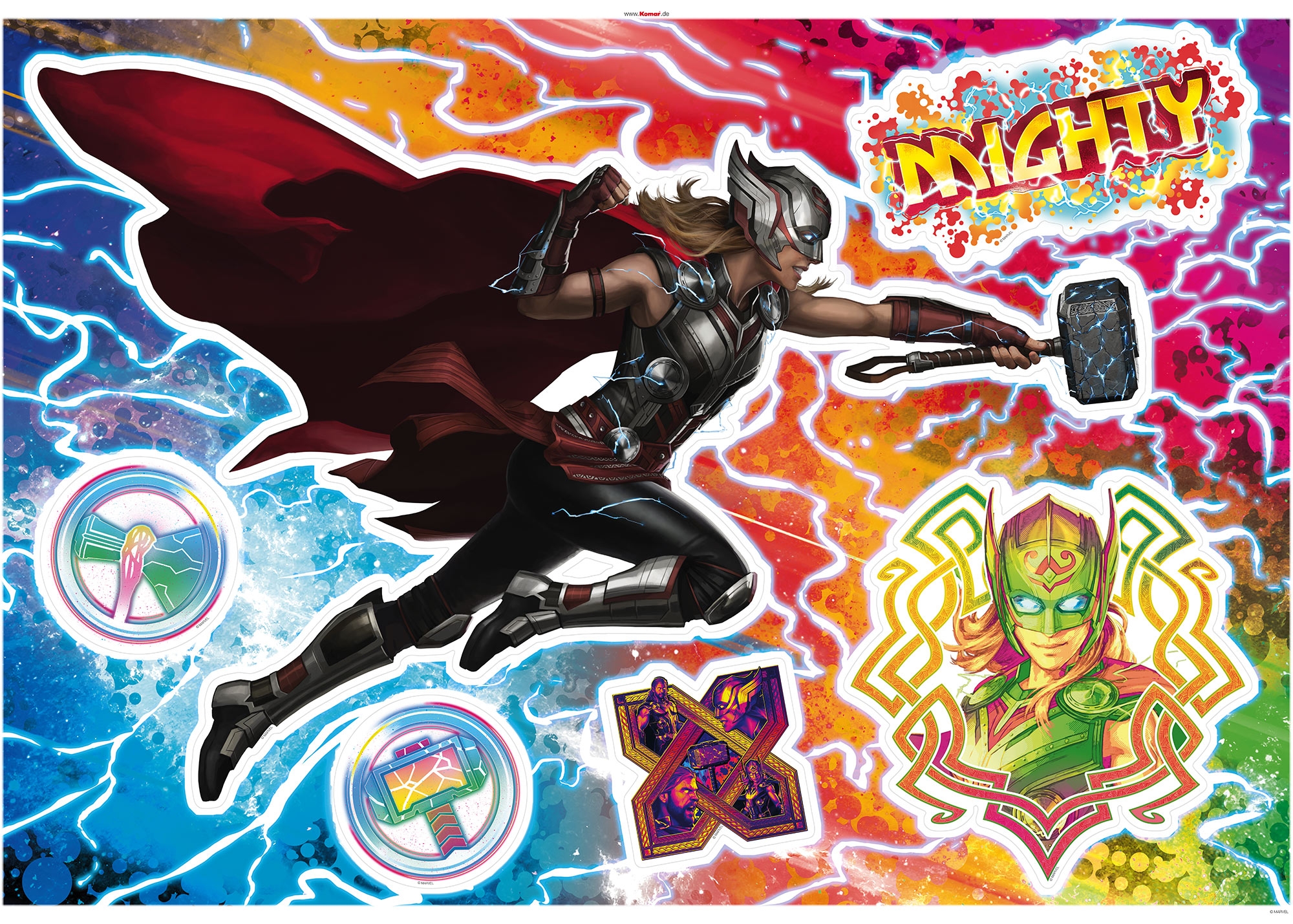 Komar Wandtattoo »Thor4 - Mighty Jane - Grösse 100 x 70 cm« selbstklebend, Wandsticker, Kinderzimmer