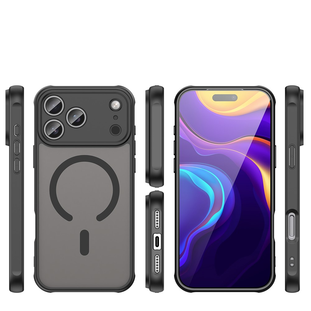 iPhone 17 Pro Max MagSafe Hybrid Hülle mit TPU Bumper   Kameraschutz - Schwarz (Matt)