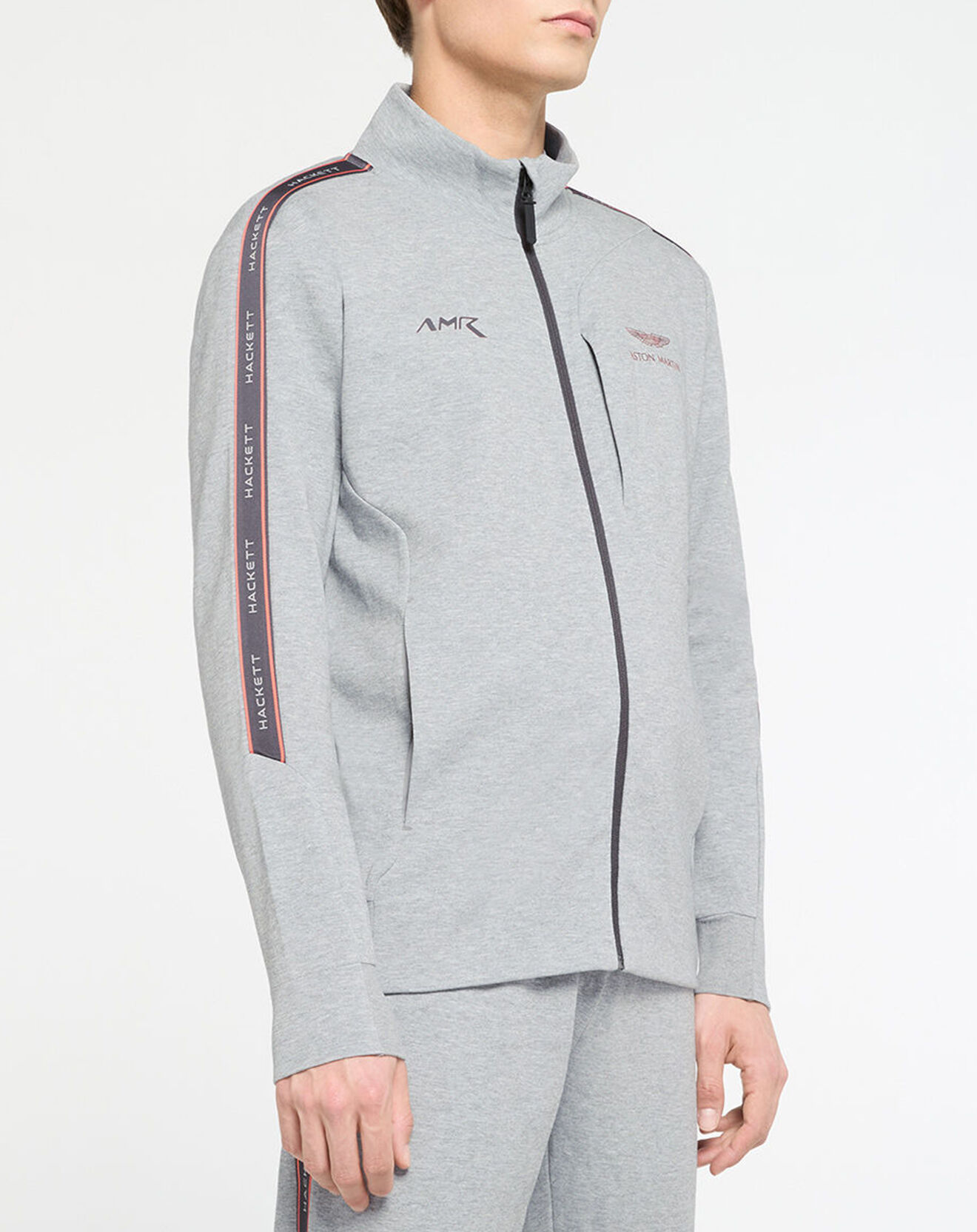 Hackett London Sweat Galon Aston Martin Racing gris chiné