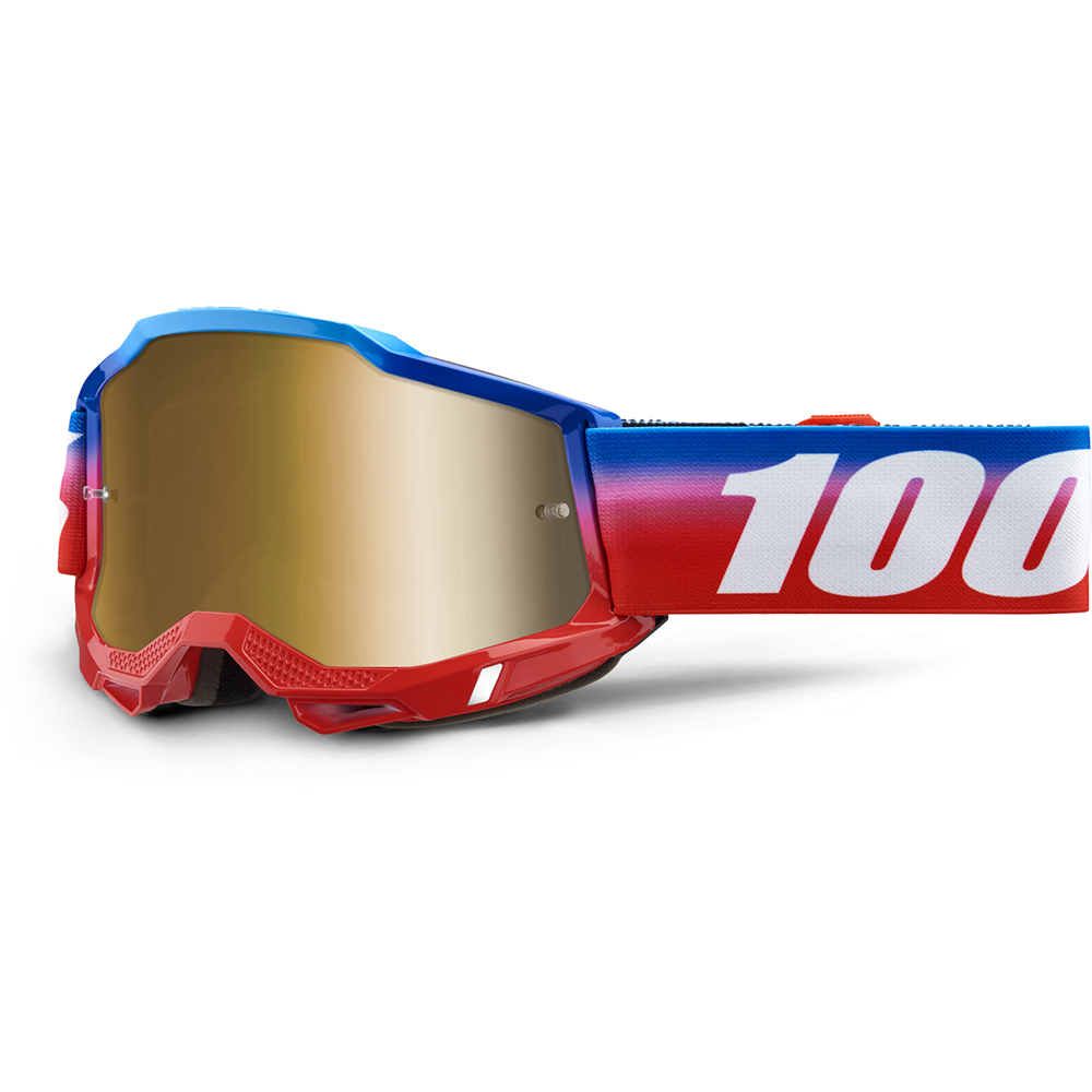 100% - Masque Accuri 2 Unity - True Gold Mirror Bleu / Rouge / Blanc
