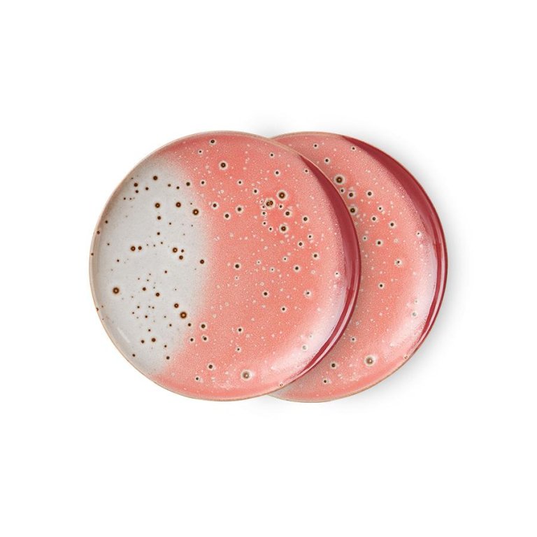 HKliving 70's Ceramic gebaksbordje Ø17.5 set van 2 Horizon