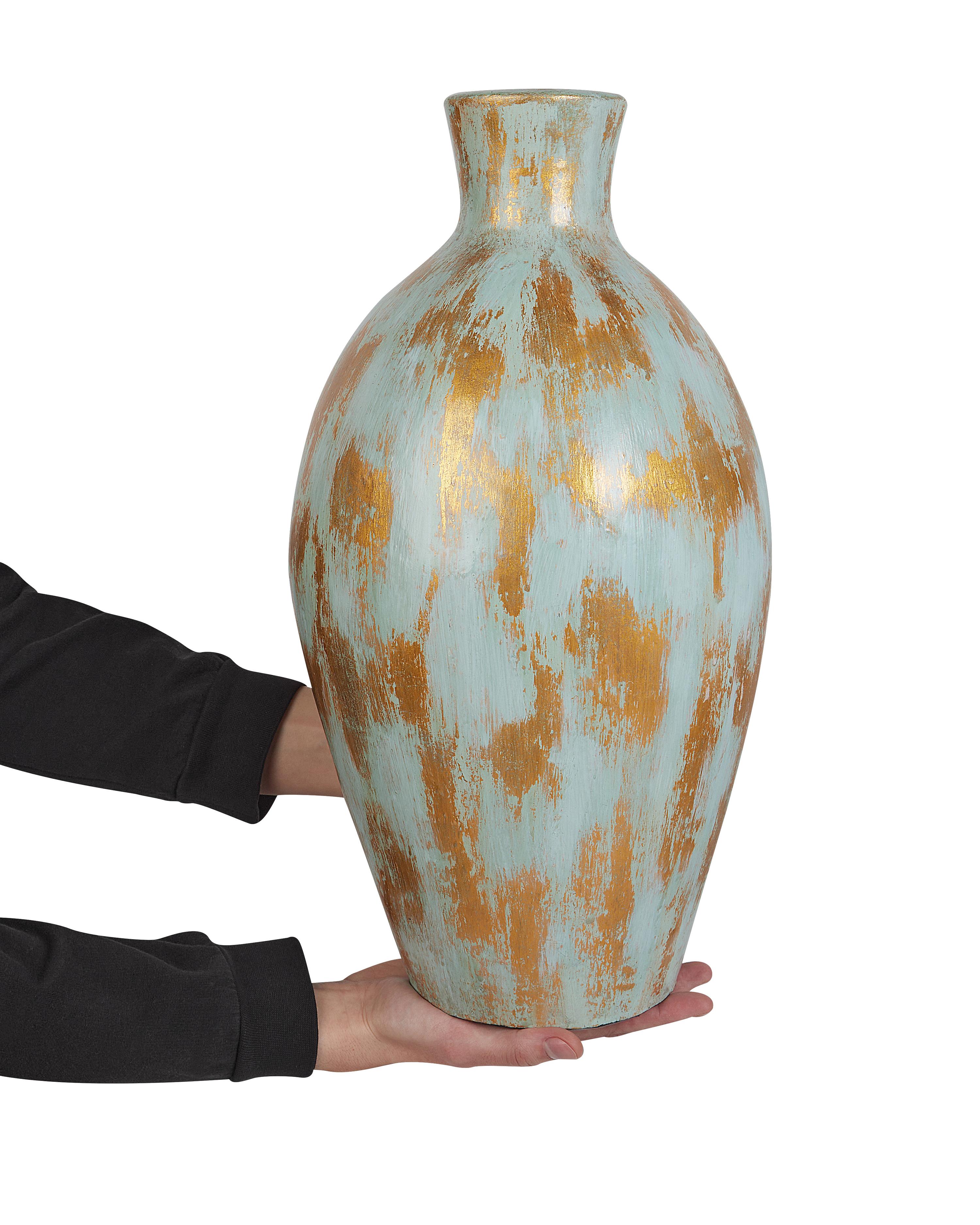 Decoratieve vaas DIKAJA Keramiek 45 cm Blauw