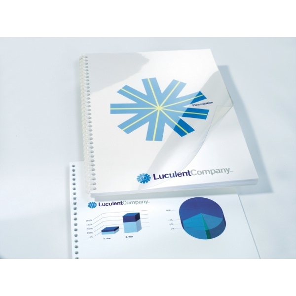 Couverture de reliure HiClear, format A4, PVC, 0,15 mm