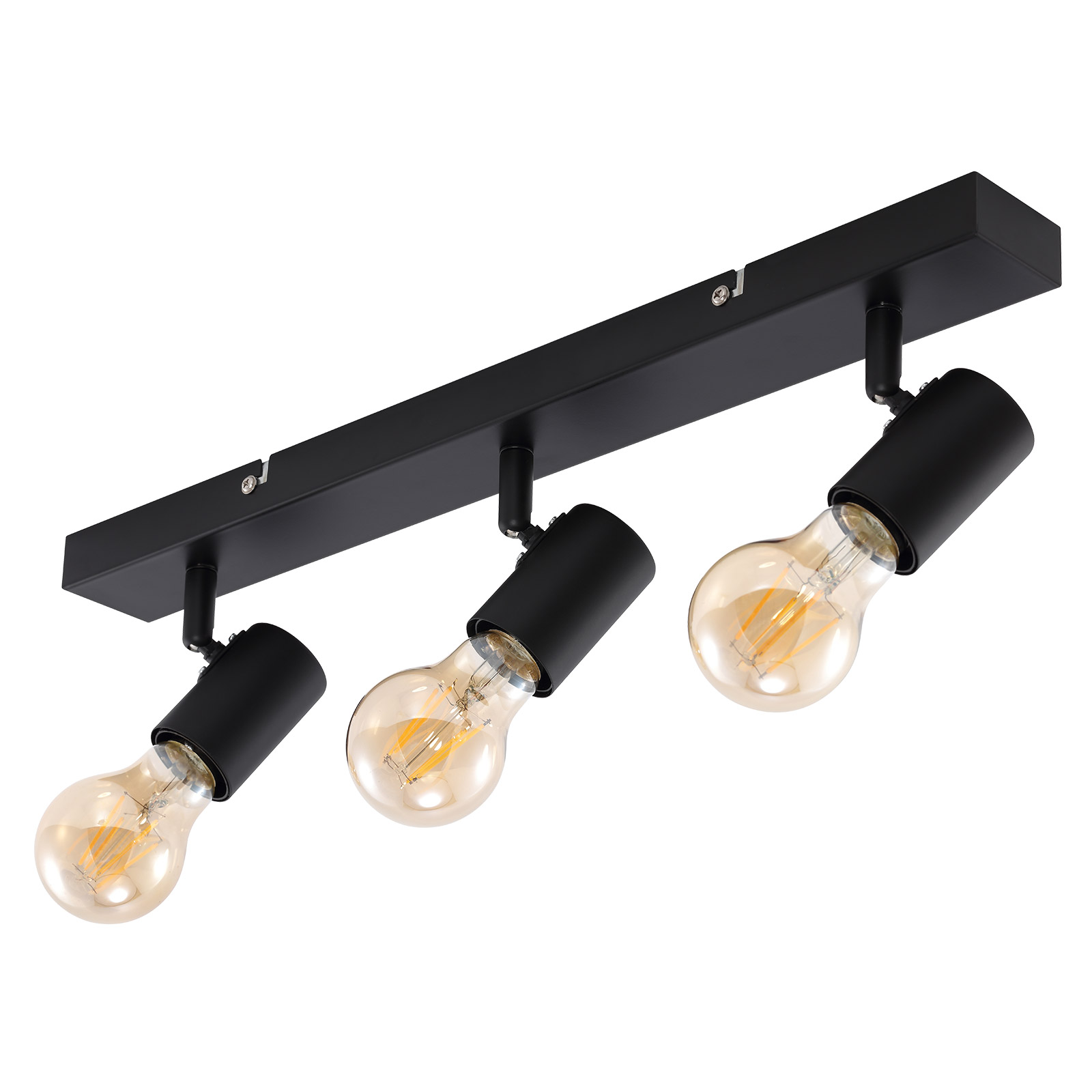 LAMPURA Spotbalken - schwarz - Metall - 3-flammig
