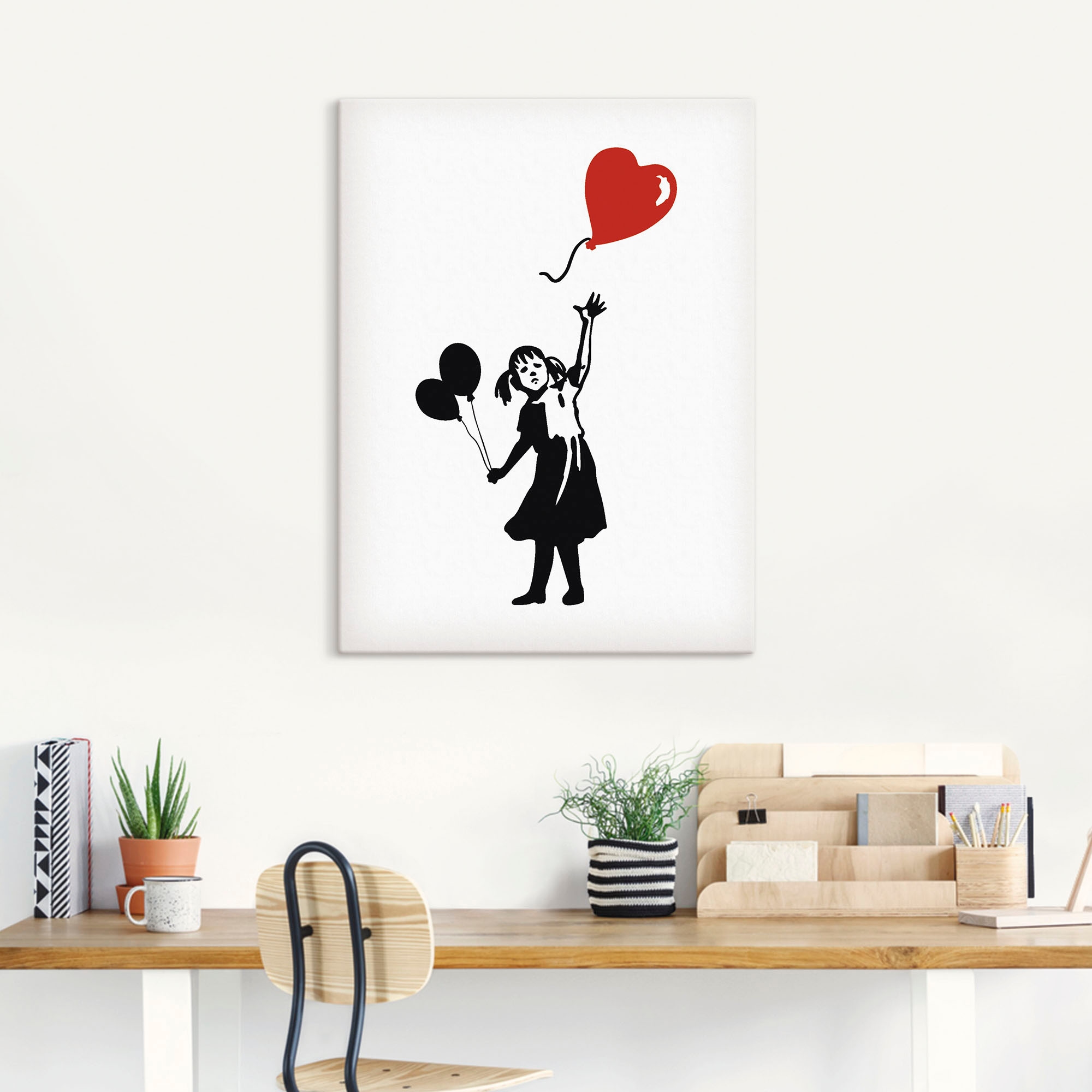 Artland Leinwandbild »Silhouette Mädchen Ballon Herz« Bilder von Kindern 1 Stk. tlg. auf Keilrahmen gespannt