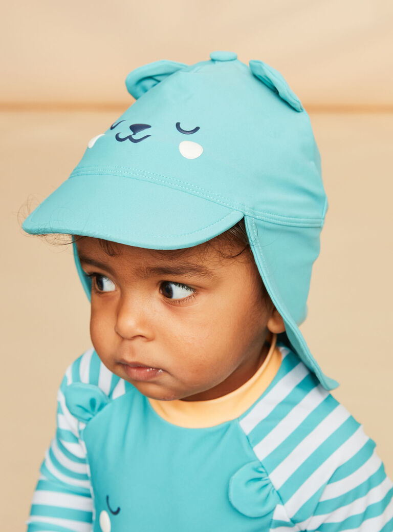 Chapeau de bain turquoise
