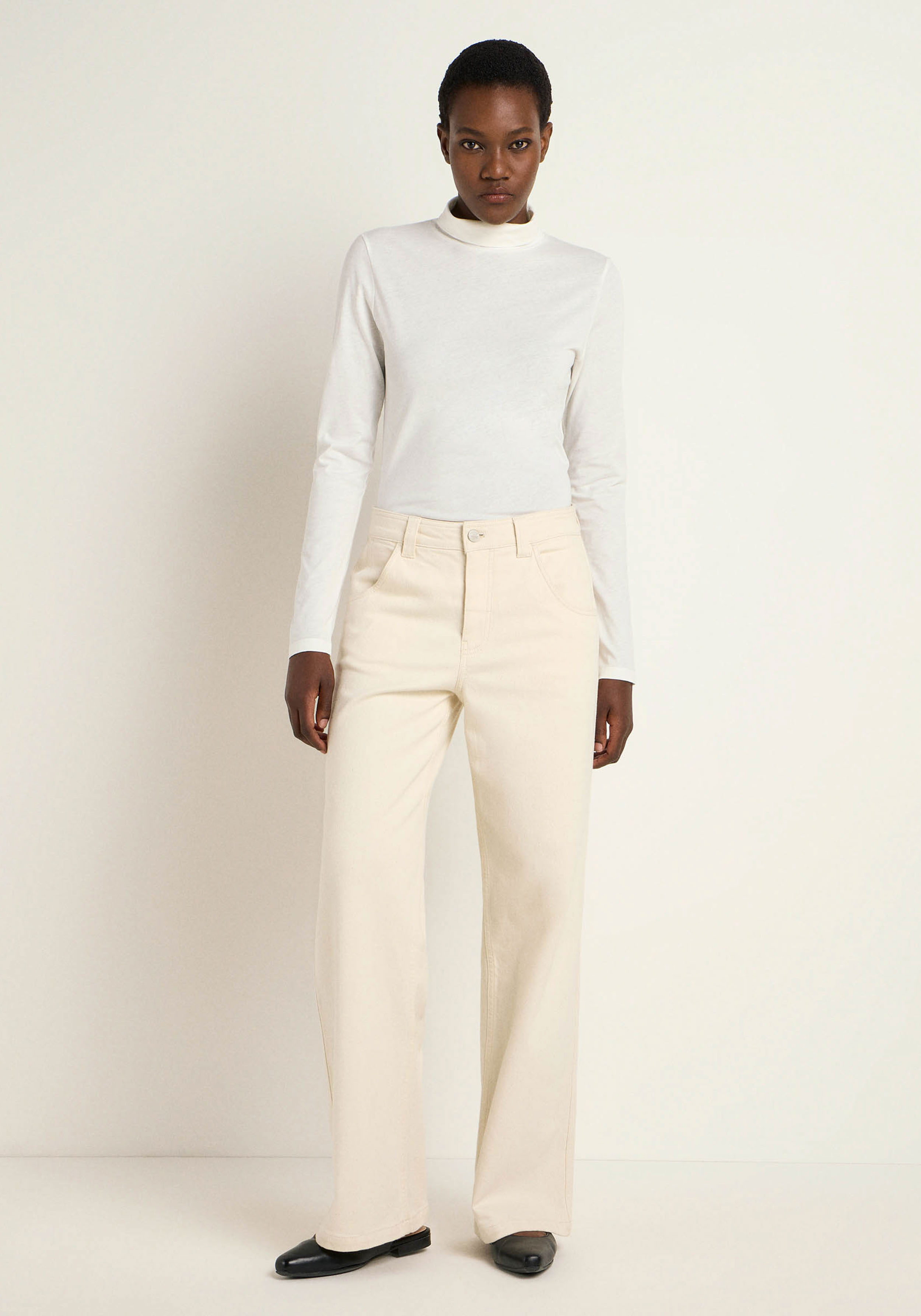 Lanius Rollkragenshirt Off White