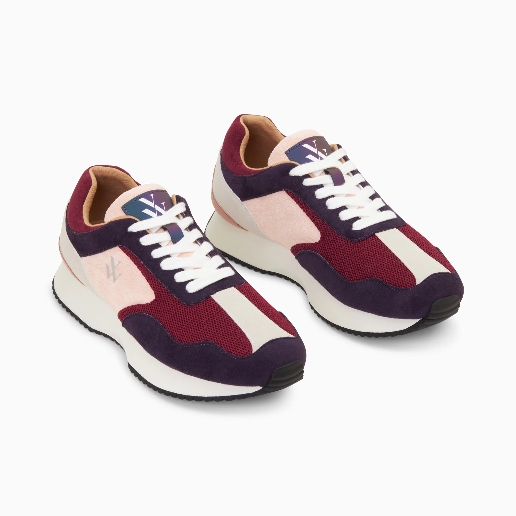 Sneakers-Baskets Solveig violet et prune à semelle running