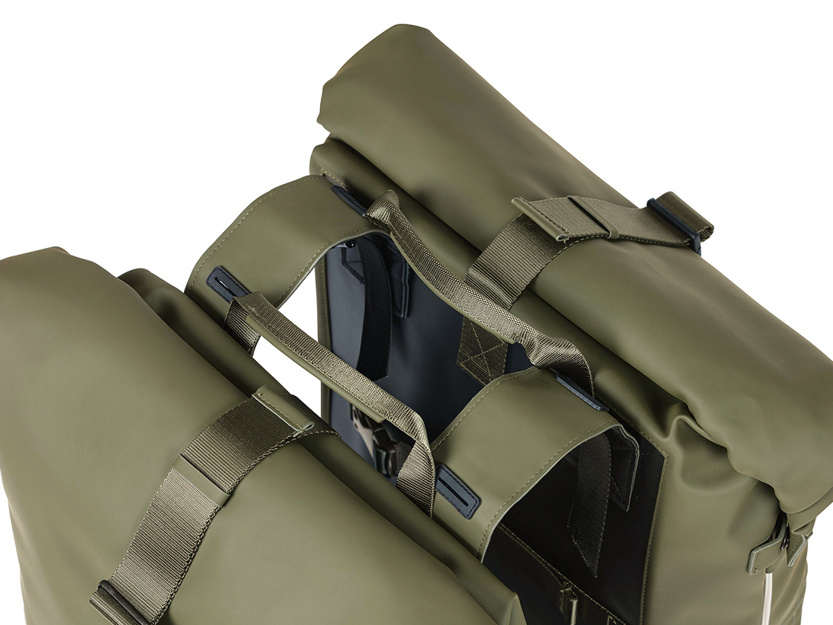 Basil SoHo Nordlicht dubbele fietstas - Olive Green