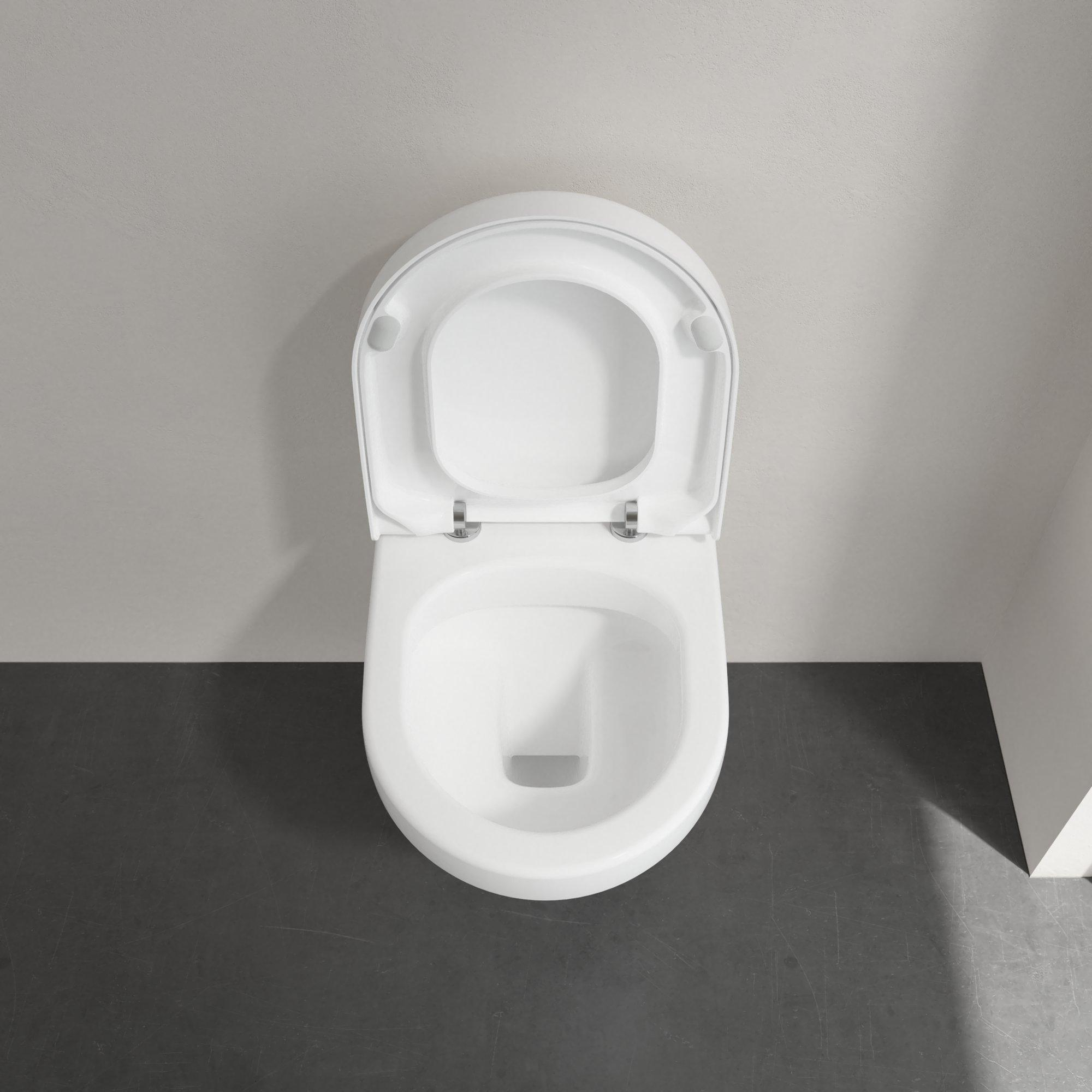 Villeroy & Boch Architectura compacte toiletzitting ovaal met softclose sluiting en quick release wit glans