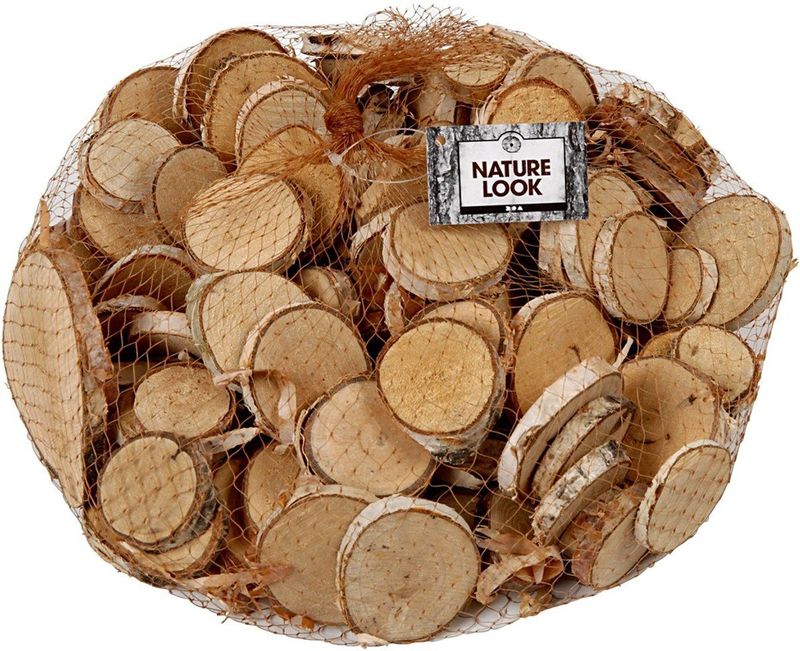 Creative Company - Hout Mix - Rustiek Assortiment Houten Schijven - 25-45mm Doorsnede - 7mm Dik - 600gram