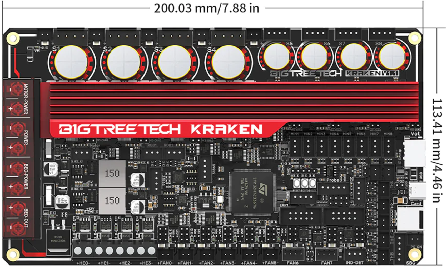 BIGTREETECH  Kraken V1.1    Leistungsstarke 32 Bit Hauptplatine für Großraumdrucker