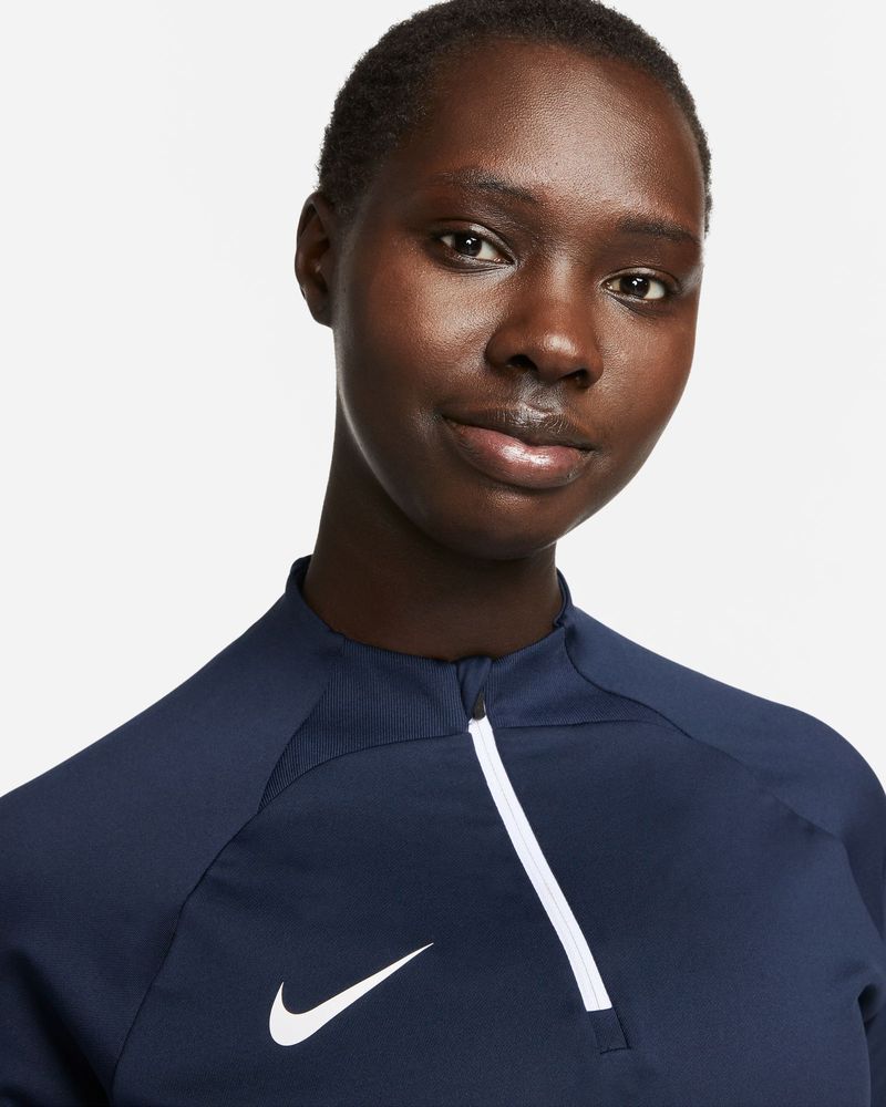 Haut d'entrainement 1/4 Zip Nike Strike 23 Bleu Marine & Jaune Fluo pour femme