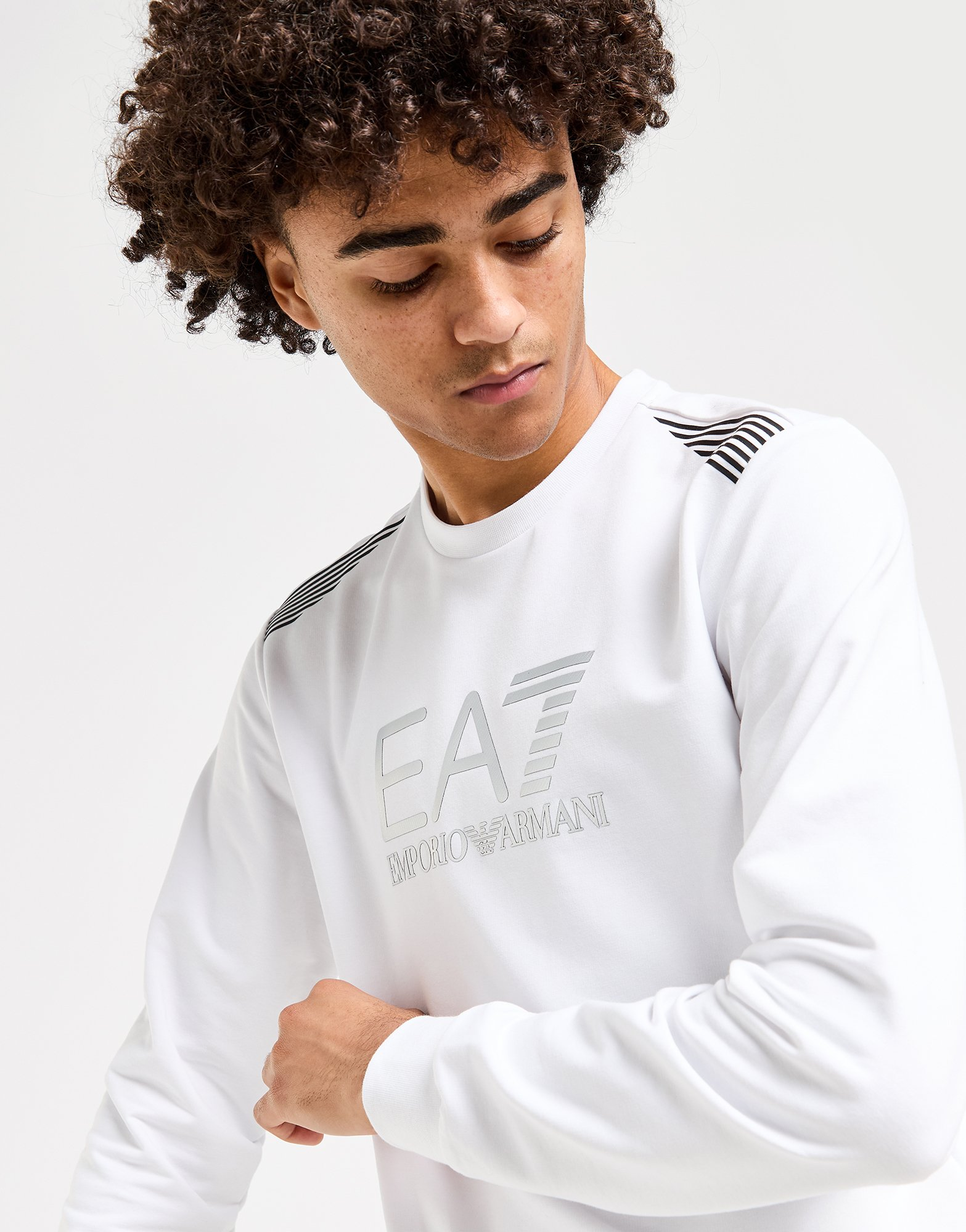 Emporio Armani EA7 Sweat 7 Lines Cotton-Blend Logo Homme