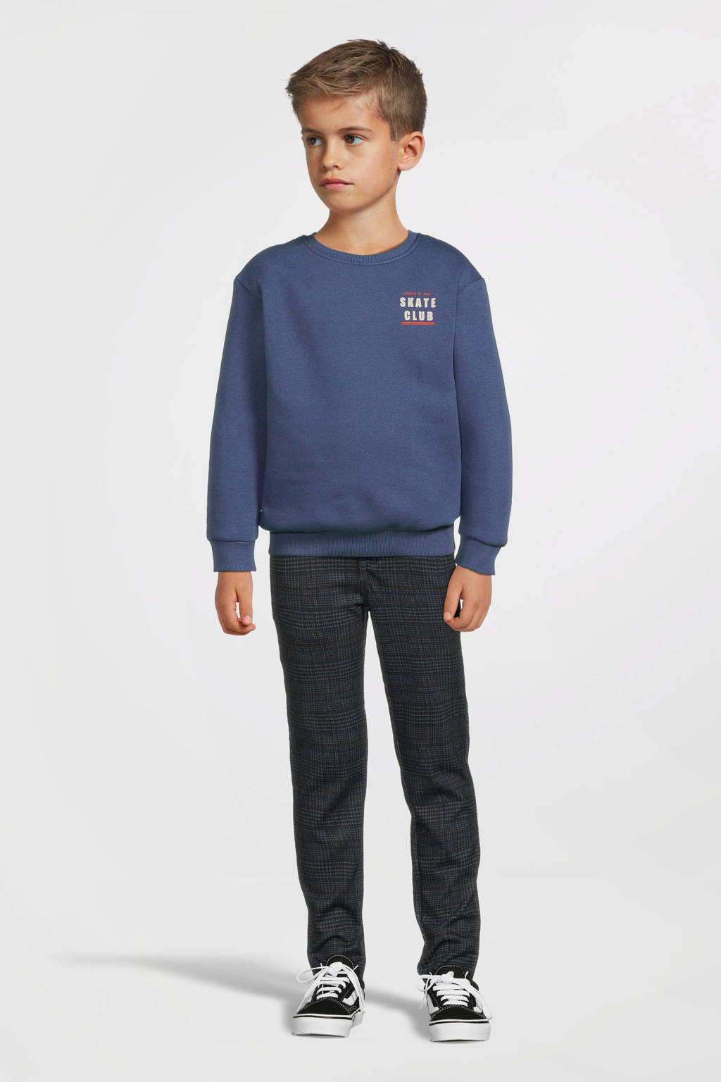 NAME IT sweater NMMOTTO met backprint blauw