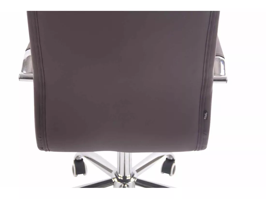 Chaise de bureau - Similicuir & Métal chromé - Marron - Deli