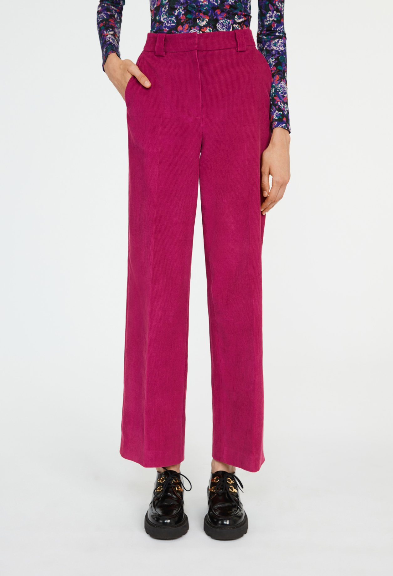 Pantalon large velours