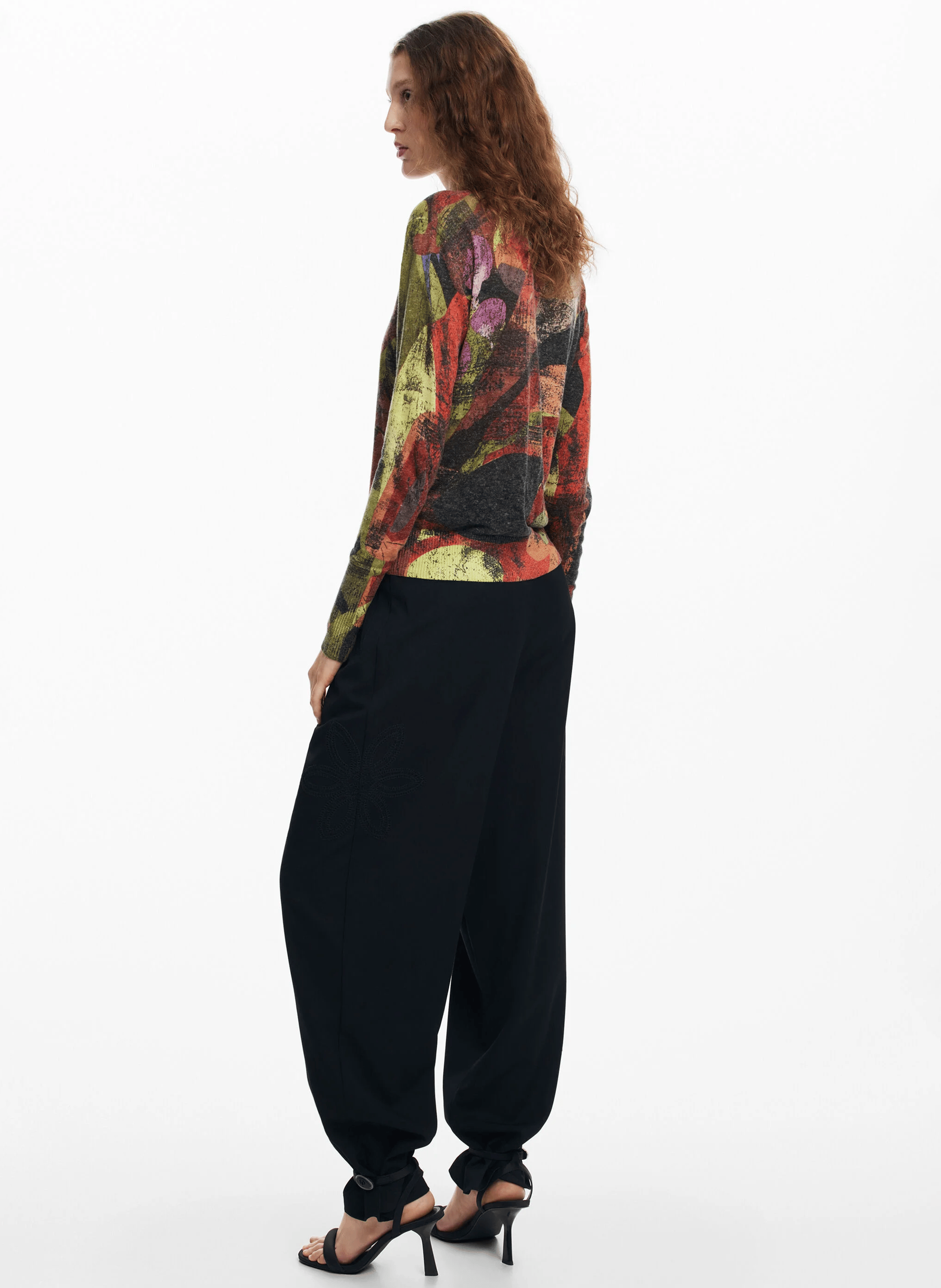 Pull col rond imprimé | Multicolore