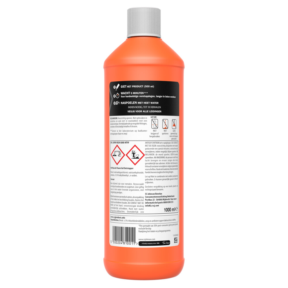 6x Mr. Muscle Power Gel Ontstopper 1000 ml