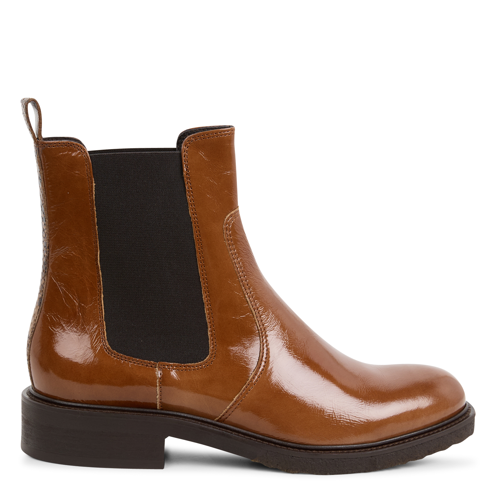 Bottes à talons en cuir| Marron