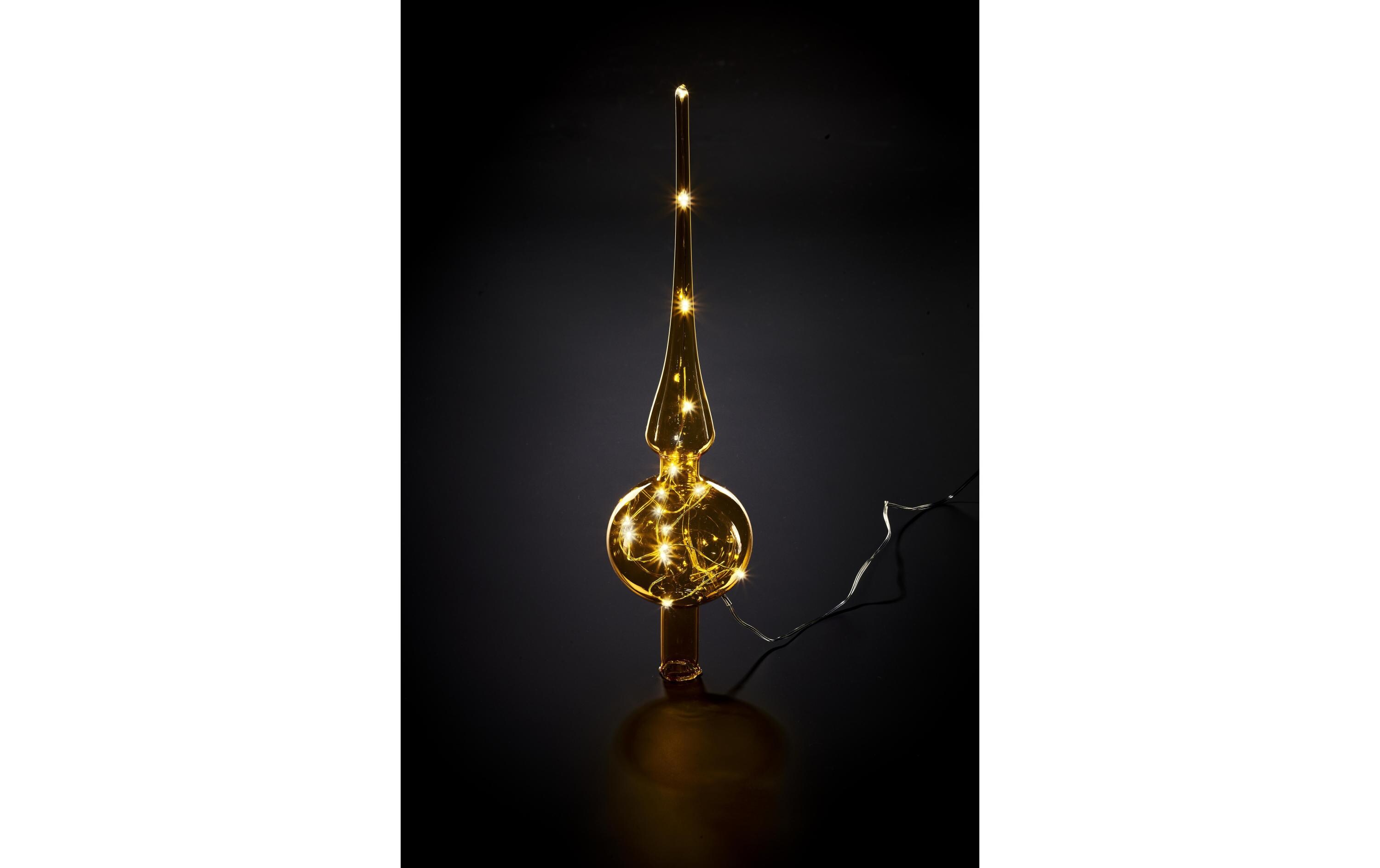 Baumspitze 29 cm, BernsteinEdler Christbaumschmuck aus mundgeblasenem Glas