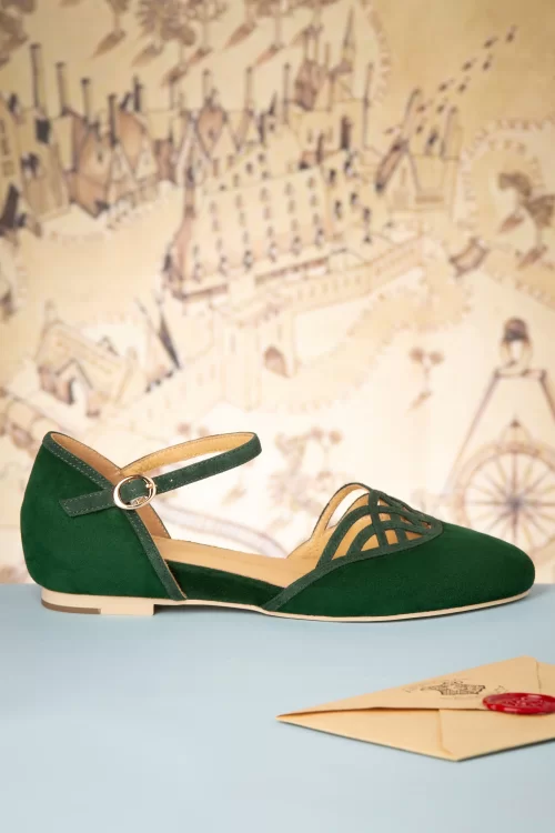 Charlie Stone Serpente ballerina's in smaragdgroen