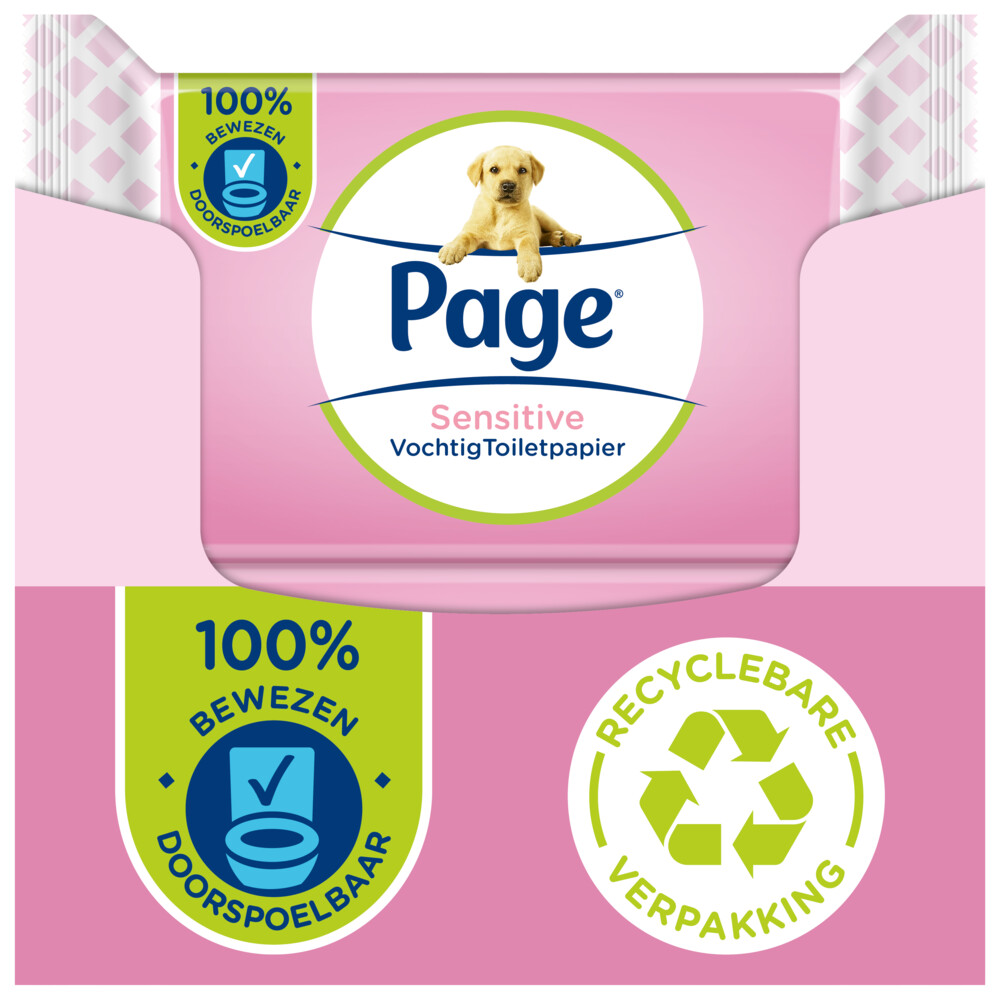 12x Page Vochtig Toiletpapier Sensitive38 stuks