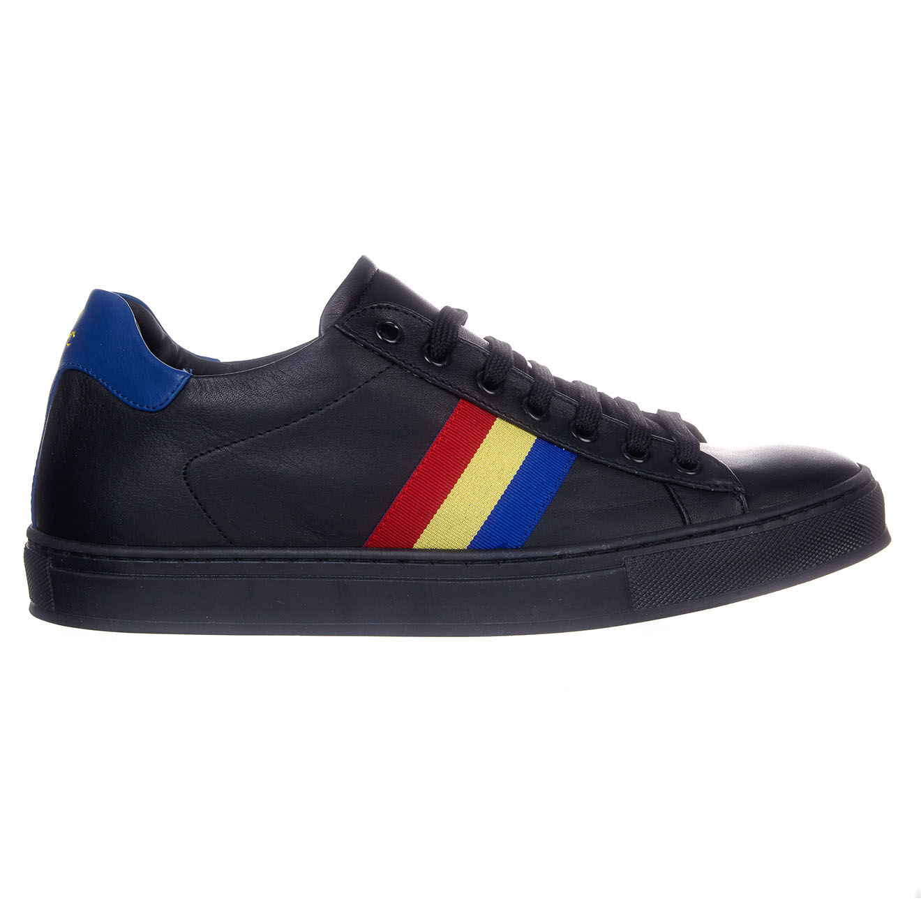 Castelbajac Baskets en Cuir noir/bleu