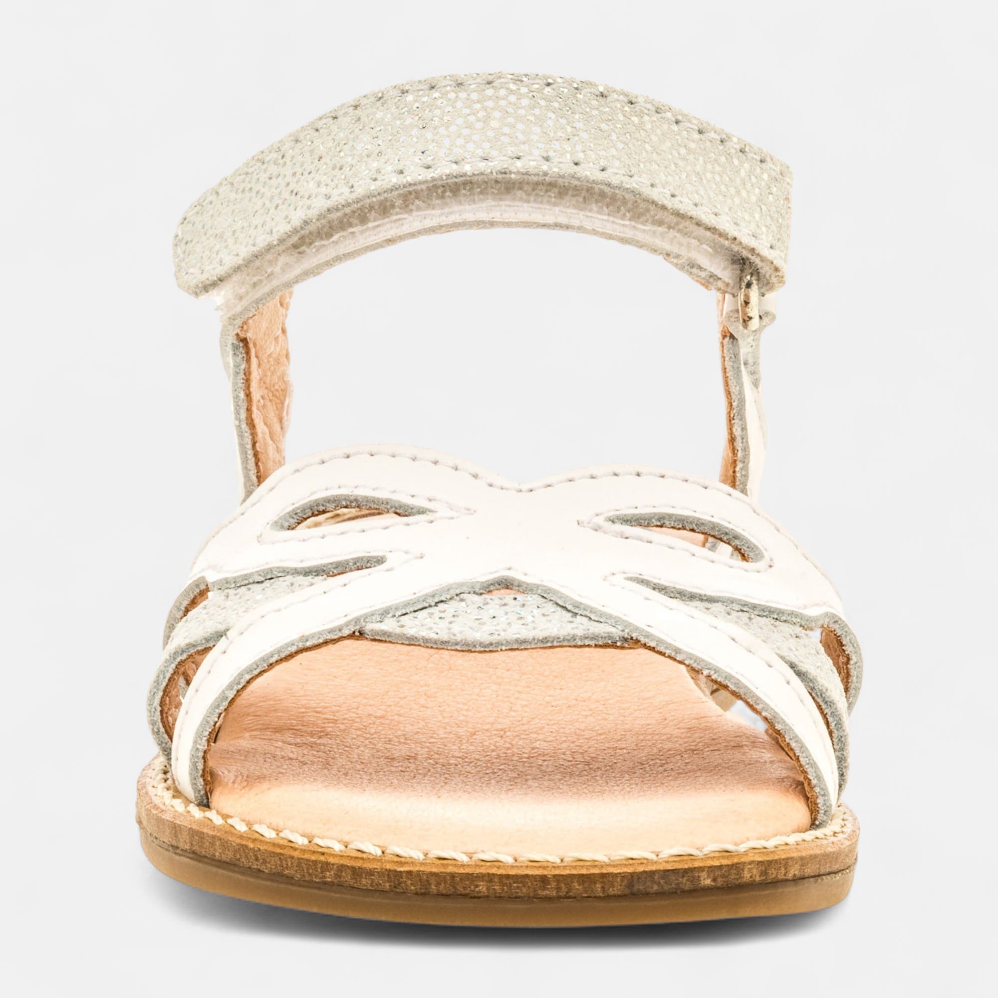 Nu-pieds Fille en cuir blanc