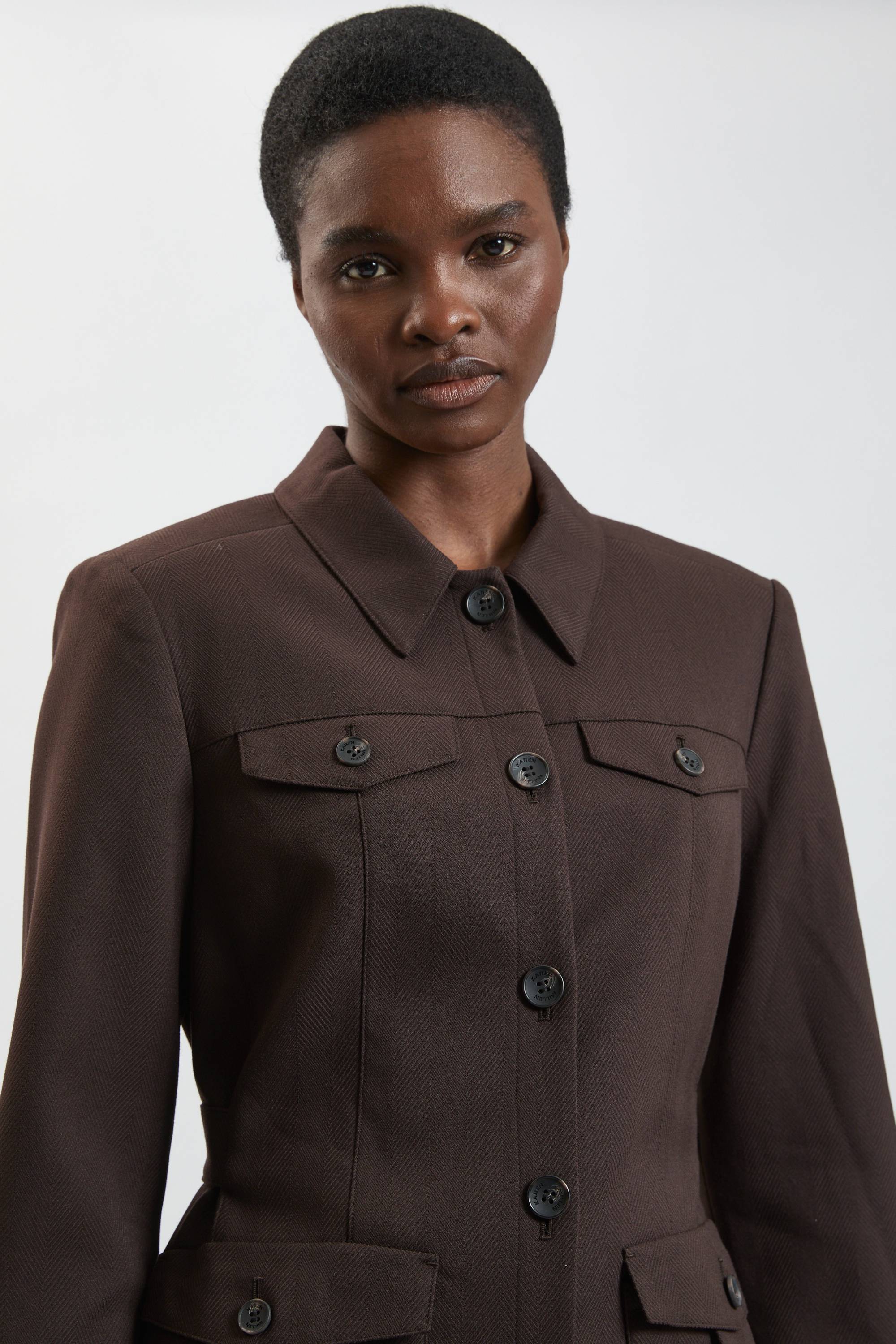 KarenMillen Veste Utilitaire À Texture Chevron