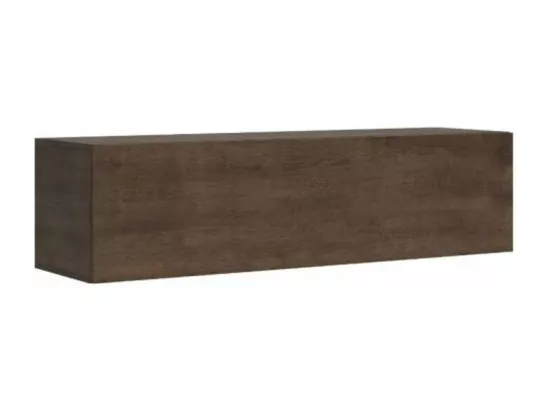 Armoire lit 120x190 escamotable avec colonne de rangement et éléments hauts avec mobilier bois noyer Kanto