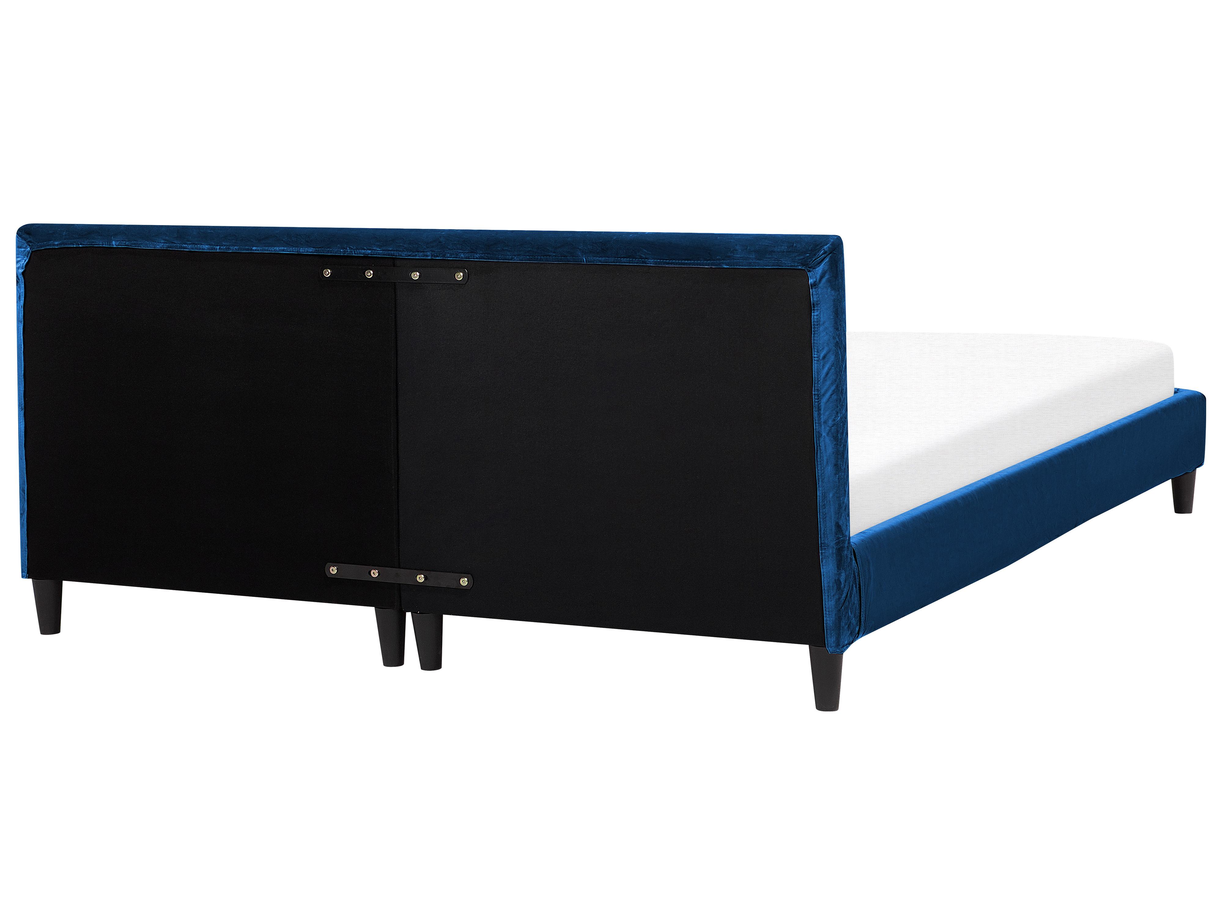 Bed Fluweel FITOU 180 x 200 cm Donkerblauw