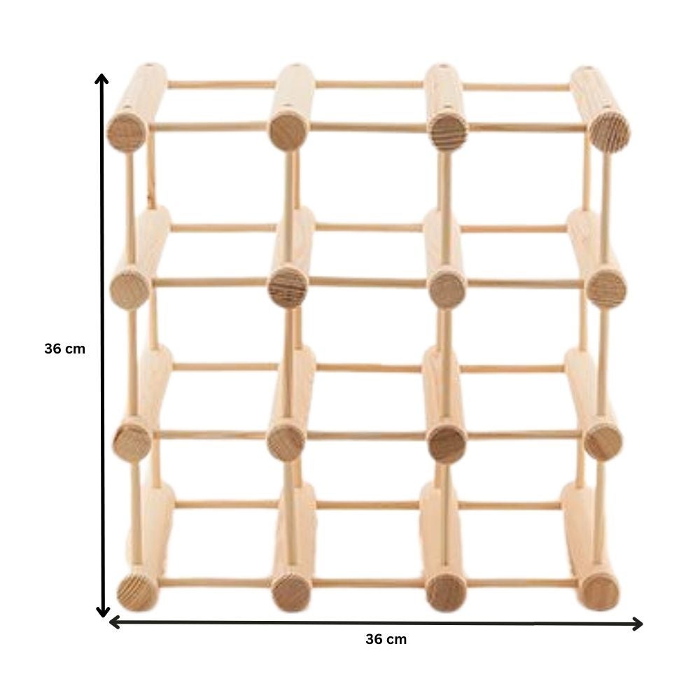 PROREGAL Modulair Wijnrek Vinotega Mod HxBxD 36 x 36 x 24 cm 2 x 9 Flessen Massief grenenhout Natuurlijk