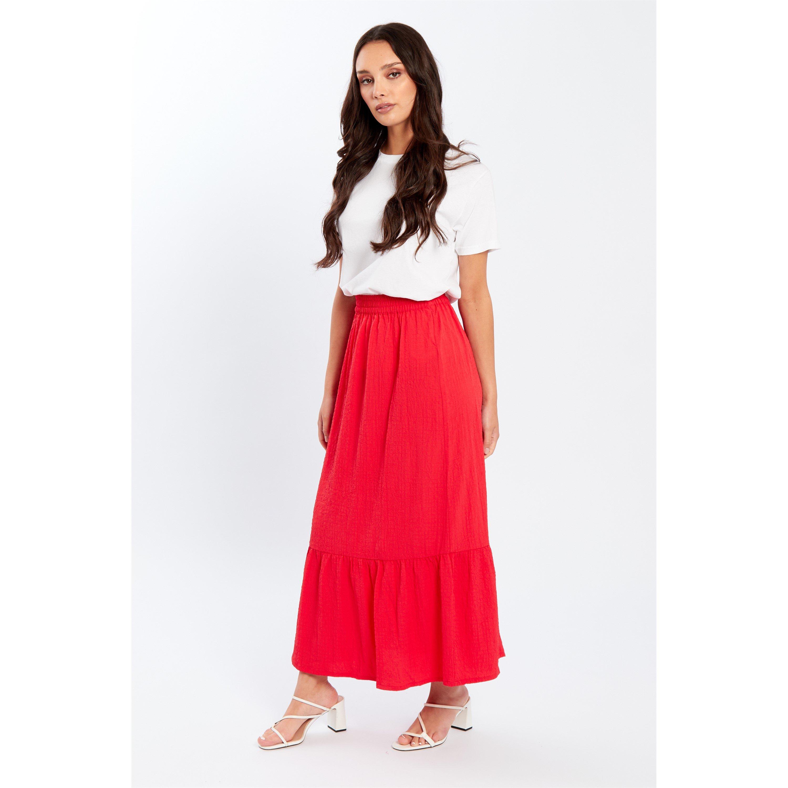 Be You Crepe Tiered Midi Skirt