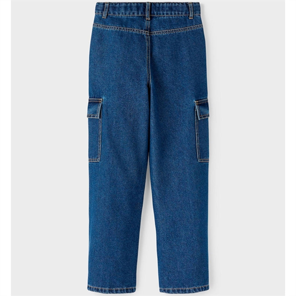 Dark Blue Denim Rose Wide Cargo Jeans Noos