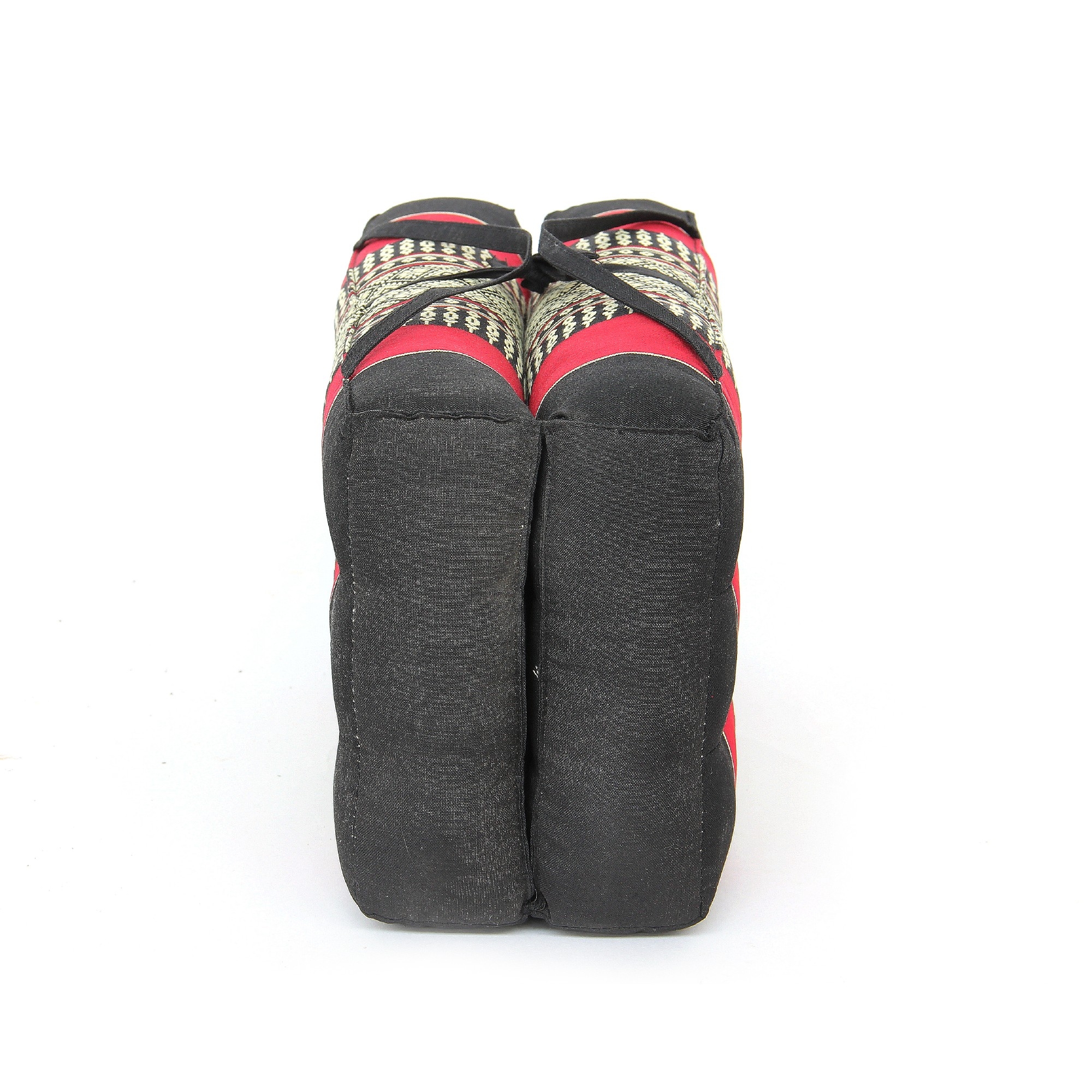 Yogakissen faltbar, rot, schwarz, B 40 cm, L 40 cm, H 7,5 cm von fischer's lagerhaus