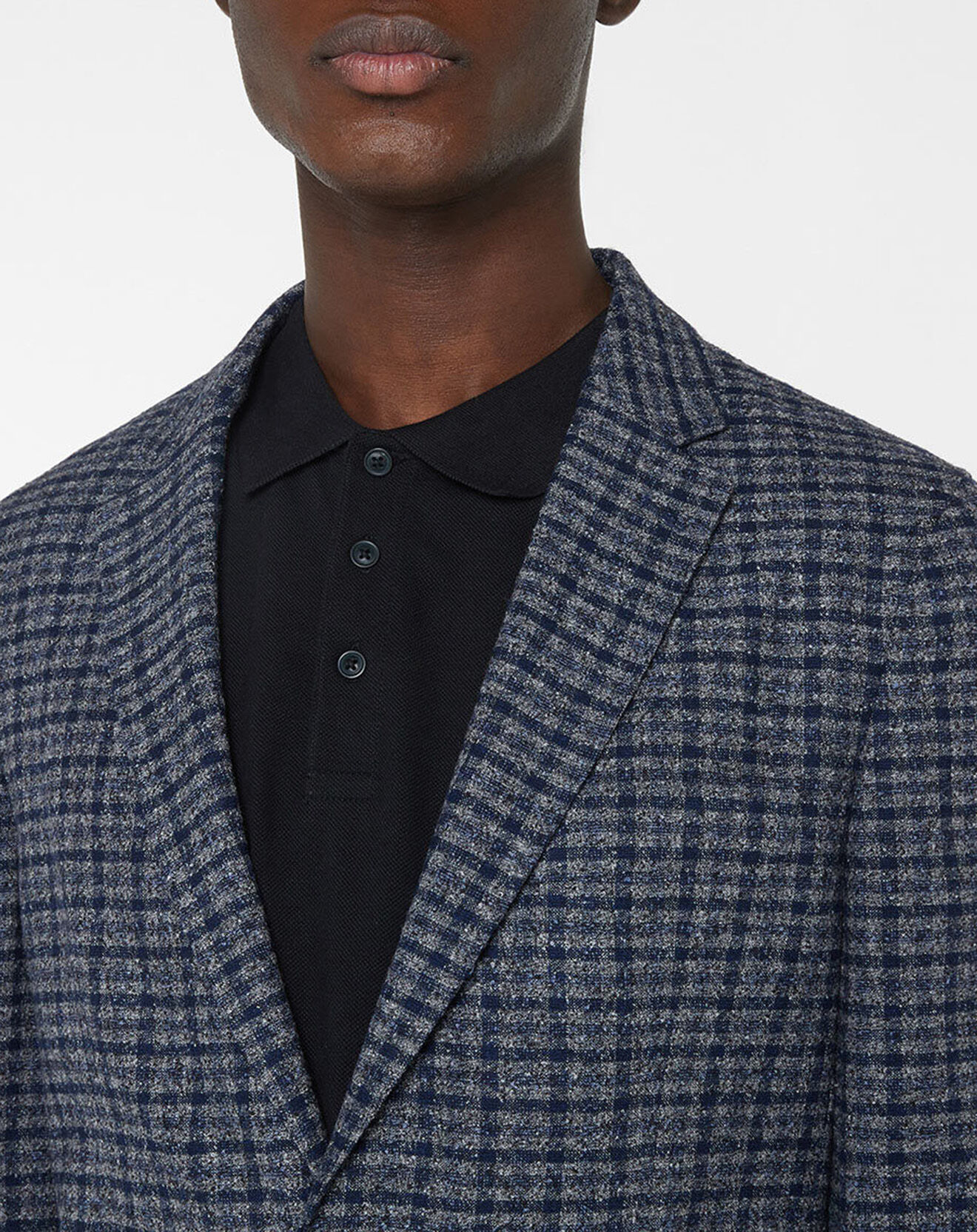 Hackett London Veste Vichy tricolore bleu/gris
