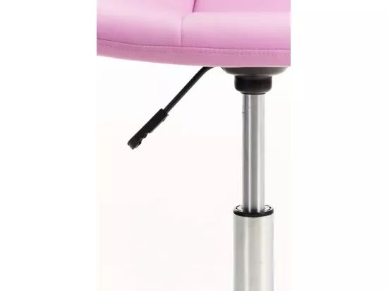 Chaise de bureau - Similicuir & Métal chromé - Rose - Emil