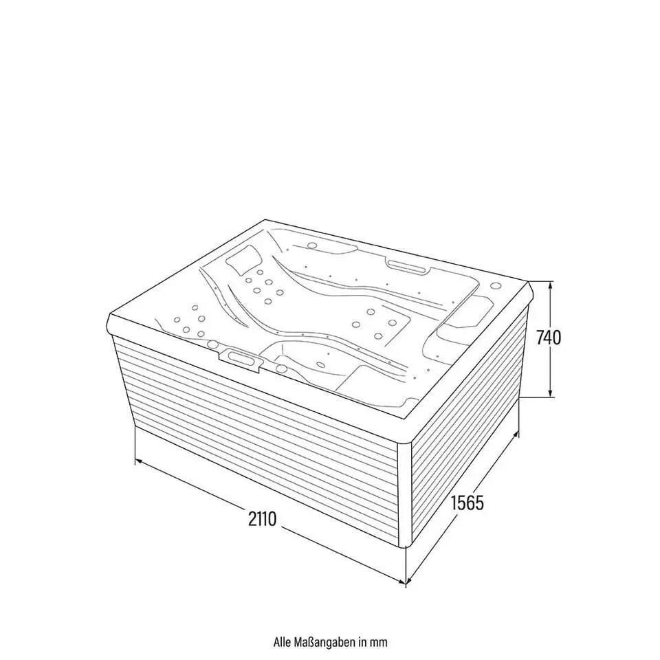 HOME DELUXE Buitenwhirlpool STREAM PURE 211 x 156 cm