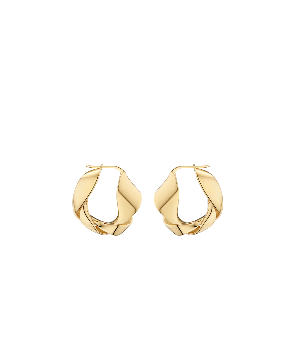 Créoles ondulées Éole - Dorée à l'or 24 carats