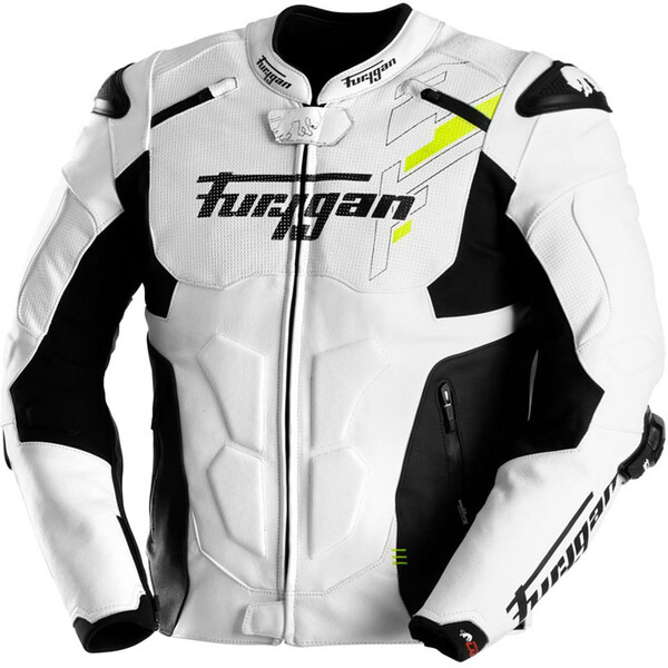 Furygan - Blouson Raptor Evo 3 Blanc / Noir / Jaune fluo