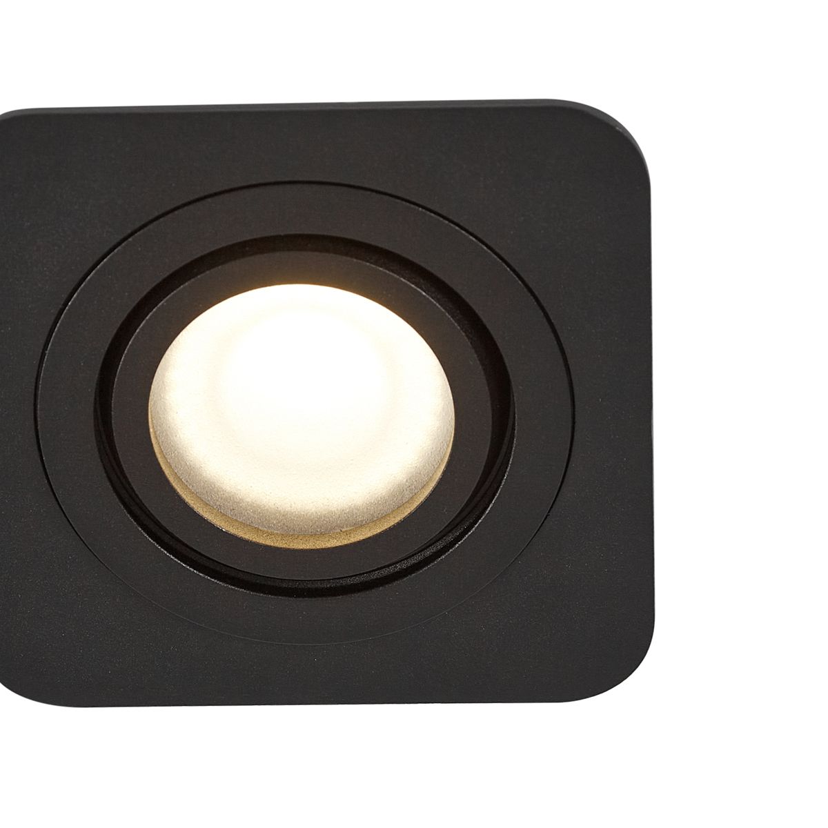 Set van 6 Afgeronde inbouwspot zwart GU10 50mm draai- en kantelbaar IP44 - Alberto