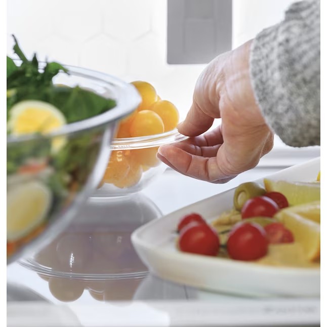 Refrigerador GE Profile de 27,9 pés cúbicos com portas francesas, máquina de gelo e porta dupla (aço inoxidável resistente a impressões digitais) ENERGY STAR