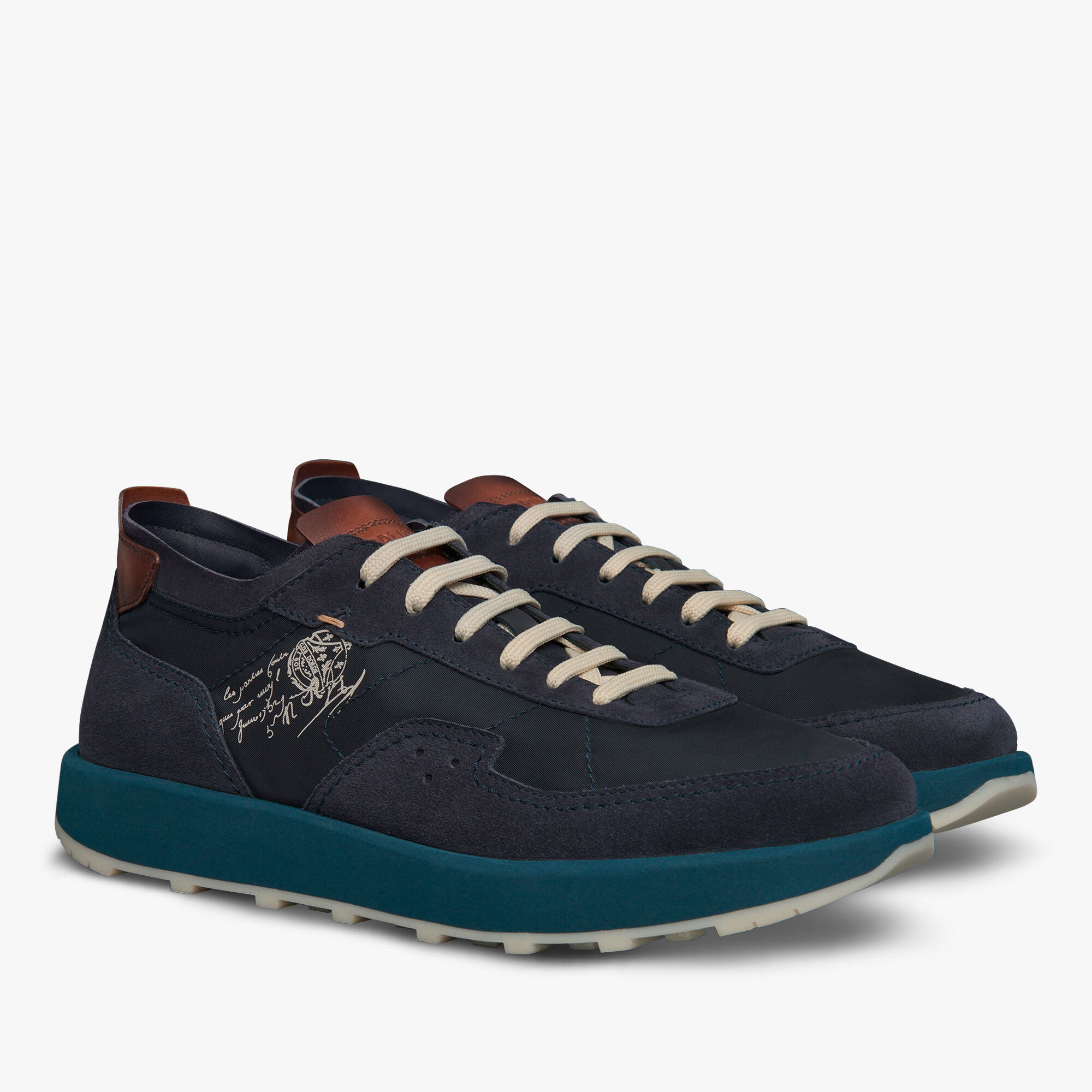 Sneaker Light Track En Veau Velours Et Nylon