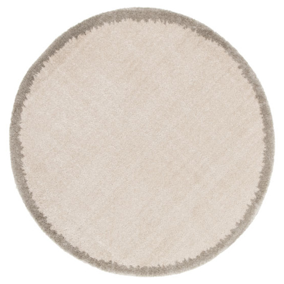 Tapis rond en matière douce recyclée - creamy - beige et crème - ø 160 cm