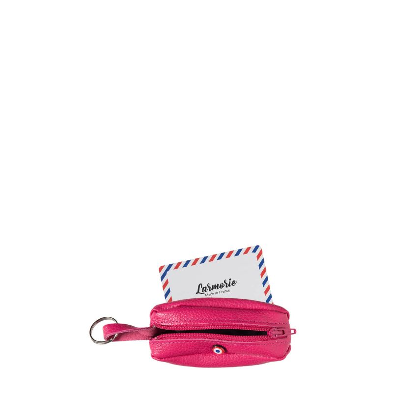 Porte-monnaie Charles Cuir Grainé Vie en Rose